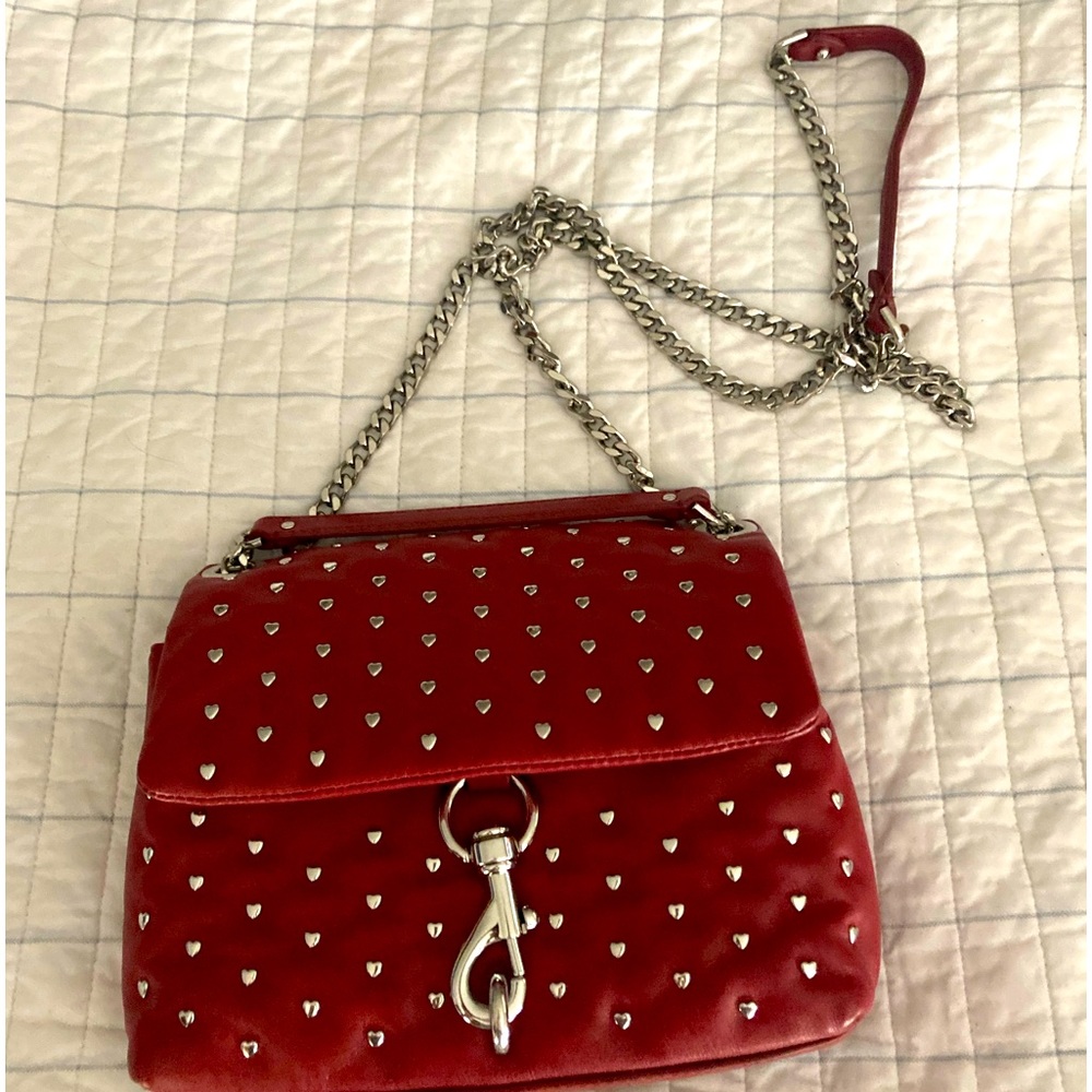 Rebecca minkoff red leather crossbody bag